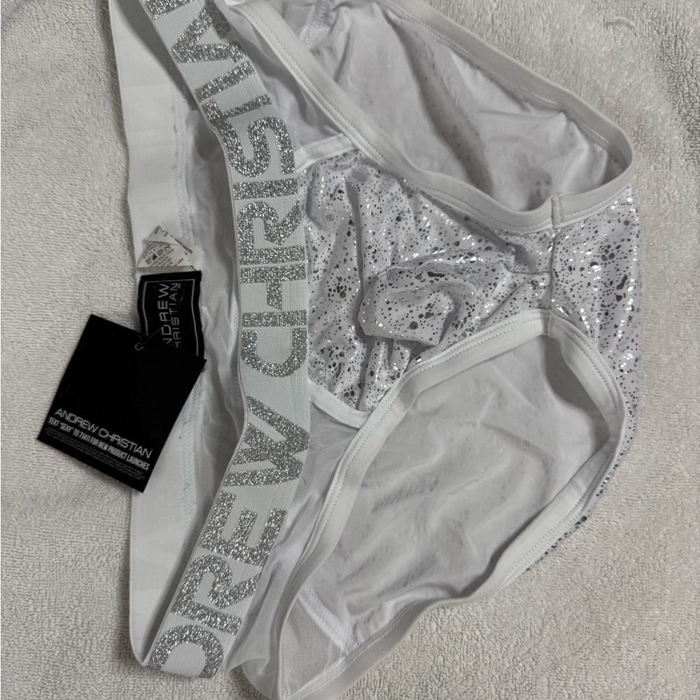 COPY - Andrew Christian White Sparkle Briefs